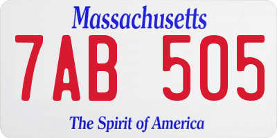 MA license plate 7AB505
