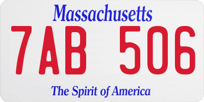 MA license plate 7AB506