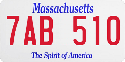 MA license plate 7AB510