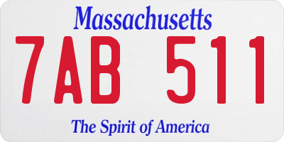MA license plate 7AB511