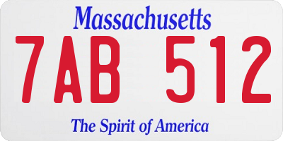 MA license plate 7AB512