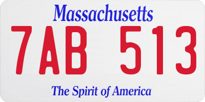 MA license plate 7AB513