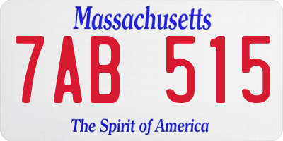 MA license plate 7AB515