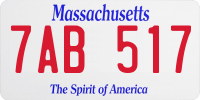 MA license plate 7AB517