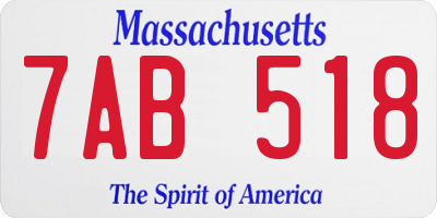 MA license plate 7AB518