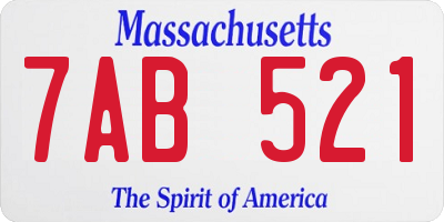 MA license plate 7AB521