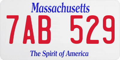 MA license plate 7AB529