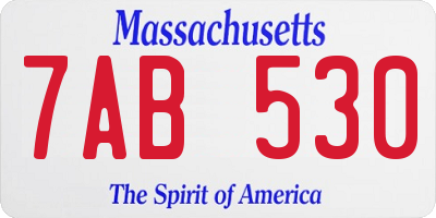 MA license plate 7AB530