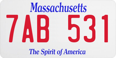 MA license plate 7AB531