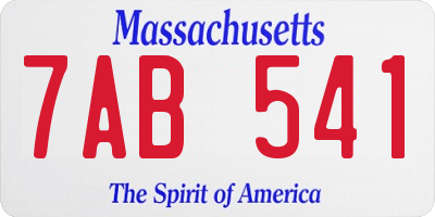 MA license plate 7AB541