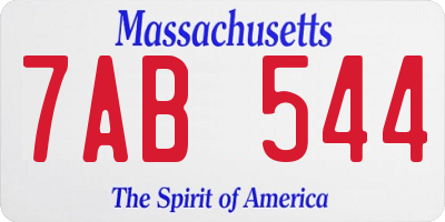 MA license plate 7AB544