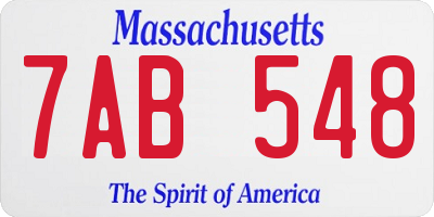 MA license plate 7AB548