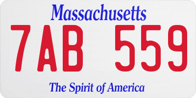 MA license plate 7AB559