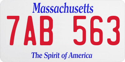 MA license plate 7AB563