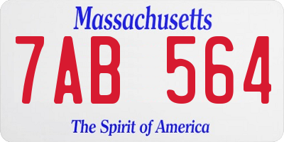 MA license plate 7AB564