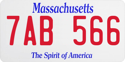 MA license plate 7AB566