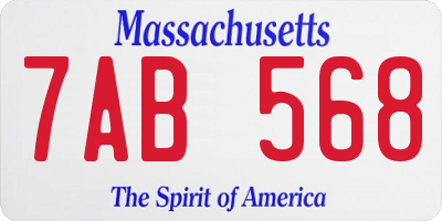 MA license plate 7AB568