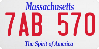 MA license plate 7AB570