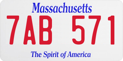 MA license plate 7AB571