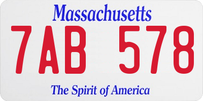 MA license plate 7AB578