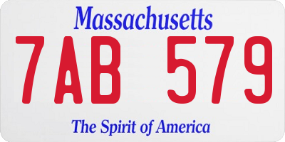 MA license plate 7AB579