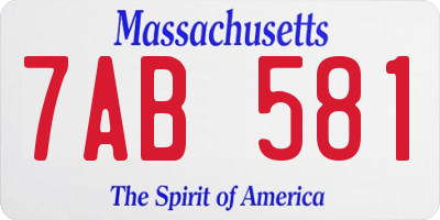 MA license plate 7AB581