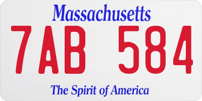 MA license plate 7AB584
