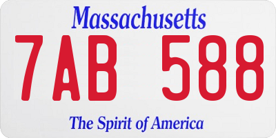 MA license plate 7AB588