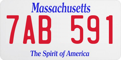 MA license plate 7AB591