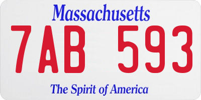 MA license plate 7AB593