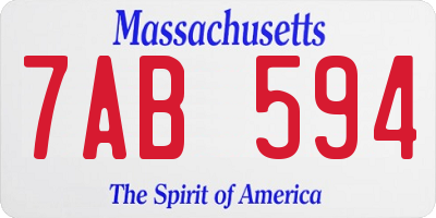 MA license plate 7AB594