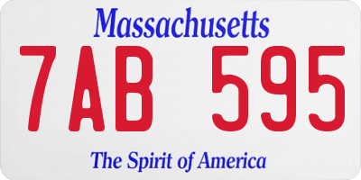 MA license plate 7AB595