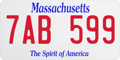 MA license plate 7AB599