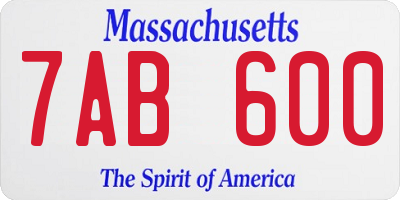 MA license plate 7AB600