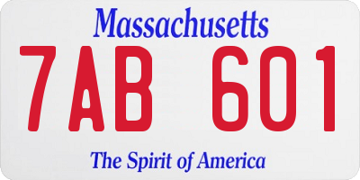 MA license plate 7AB601