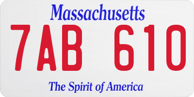 MA license plate 7AB610