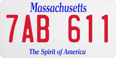 MA license plate 7AB611