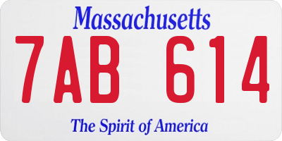 MA license plate 7AB614