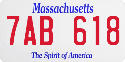 MA license plate 7AB618