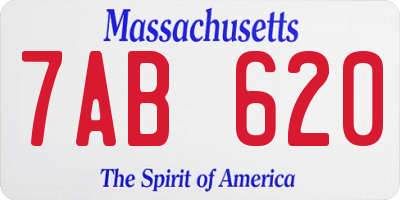MA license plate 7AB620