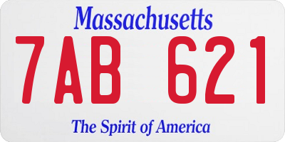 MA license plate 7AB621