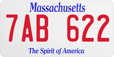 MA license plate 7AB622