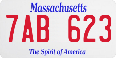MA license plate 7AB623
