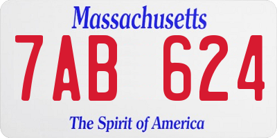MA license plate 7AB624