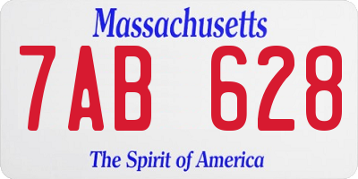 MA license plate 7AB628