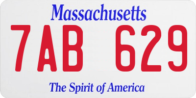 MA license plate 7AB629