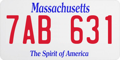 MA license plate 7AB631