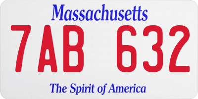 MA license plate 7AB632