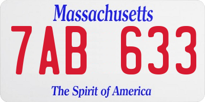 MA license plate 7AB633