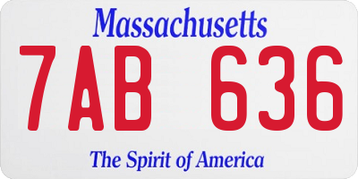 MA license plate 7AB636